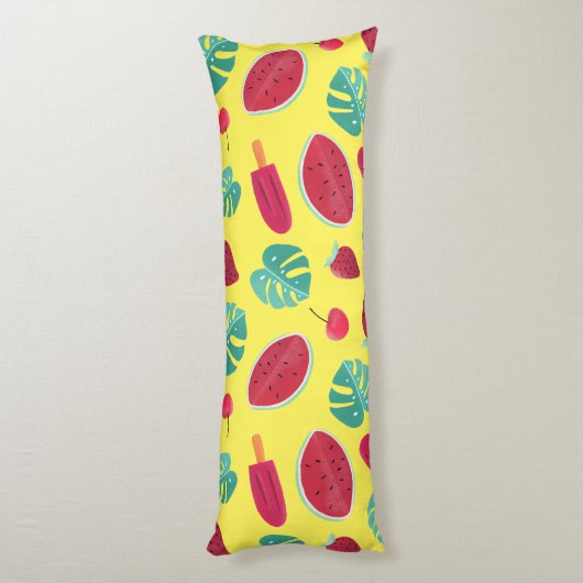 Popsicle, Cherry, Strawberry & Watermelon Seitenschläferkissen (Rückseite (Vertikal))