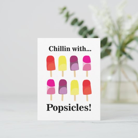 Popsicle Colorful Sweet Summer Postkarte (Stehend Vorderseite)