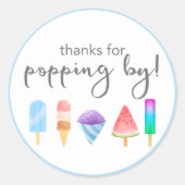 Popsicle Danke Gastgeschenk Stickers (Vorderseite)