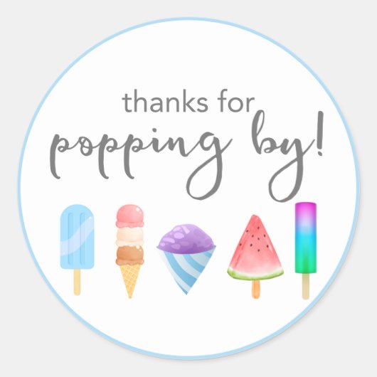 Popsicle Danke Gastgeschenk Stickers (Vorderseite)