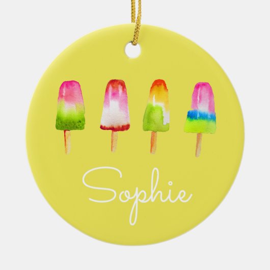 Popsicle Eis block Sommerwasserfarbe niedlich Keramik Ornament (Vorne)