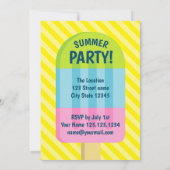 Popsicle Eis Kind Sommer Geburtstagsparty Einladung (Rückseite)
