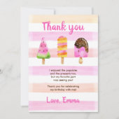 Popsicle-Eiscreme-Sommer-Geburtstag danken Ihnen Einladung (Vorderseite)