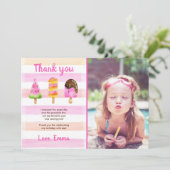 Popsicle-Eiscreme-Sommer-Geburtstag danken Ihnen Einladung (Stehend Vorderseite)