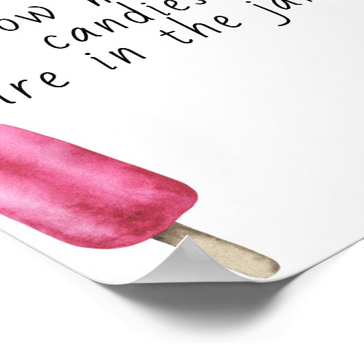 Popsicle - erraten Sie, wie viele Bonbons in Glas  Poster (Ecke)