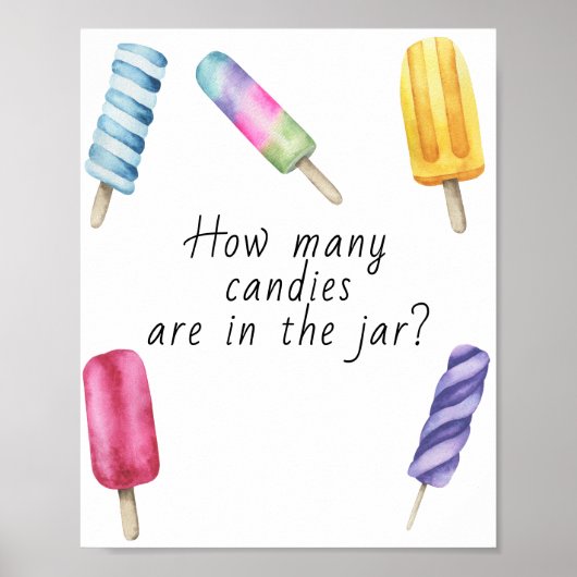 Popsicle - erraten Sie, wie viele Bonbons in Glas  Poster (Vorne)