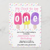 Popsicle First Birthday Party Einladung (Vorne/Hinten)
