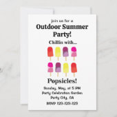 Popsicle Fun Colorful Outdoorsommer Party Einladung (Vorderseite)