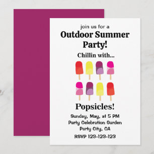Popsicle Fun Colorful Outdoorsommer Party Einladung