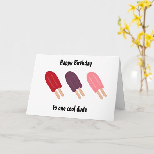 Popsicle-Geburtstag Karte (Gelbe Blume)