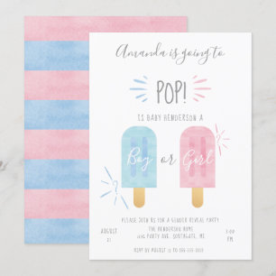 Popsicle-Geschlecht-Reveal-Einladung, Junge oder M Einladung