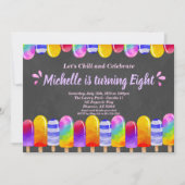 Popsicle Glitzer Geburtstag Sommer Pool Party einl Einladung (Vorderseite)