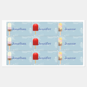 Popsicle mit Namen Etiketten