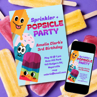 Popsicle Party Birthday Einladung