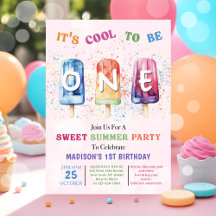 Popsicle Party Cool Einladung 1. Geburtstag