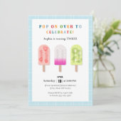 Popsicle Party Einladung (Stehend Vorderseite)