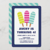 Popsicle Party Einladung (Vorne/Hinten)