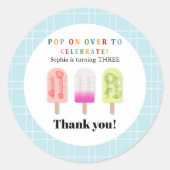 Popsicle Party Runder Aufkleber (Vorderseite)