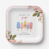 Popsicle Ready to Pop Baby Dusche Pappteller (Vorderseite)