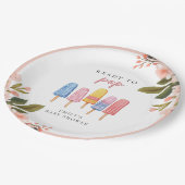 Popsicle Ready to Pop Baby Dusche Pappteller (Schrägansicht)