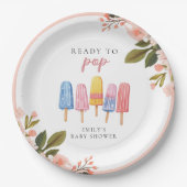 Popsicle Ready to Pop Baby Dusche Pappteller (Vorderseite)