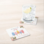 Popsicle Ready to Pop Baby Dusche Rechteckiger Pappuntersetzer (Vor Ort)