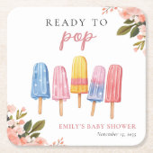 Popsicle Ready to Pop Baby Dusche Rechteckiger Pappuntersetzer (Vorderseite)