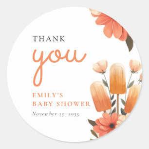 Popsicle Ready to Pop Baby Dusche Runder Aufkleber