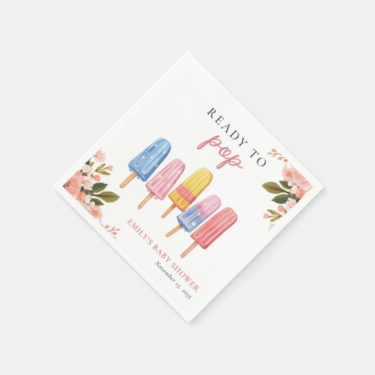 Popsicle Ready to Pop Baby Dusche Serviette (Ecke)