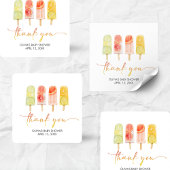 Popsicle Ready to Pop Baby Shower Quadratischer Aufkleber