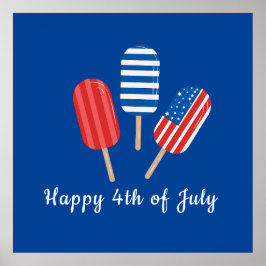 Popsicle Red White Blue Moderne Minimalistisch Poster