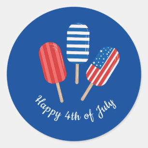 Popsicle Red White Blue Moderne Minimalistisch Runder Aufkleber