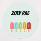 Popsicle School Name Labels Etiketten (Design 2)