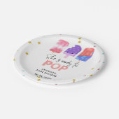 Popsicle She is ready to Pop Baby Shower Pappteller (Schrägansicht)