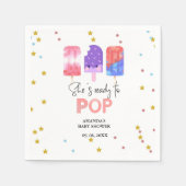 Popsicle She is ready to Pop Baby Shower Serviette (Vorderseite)