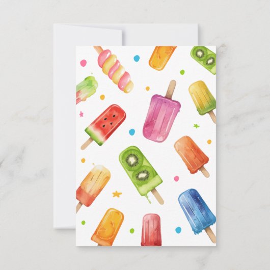 Popsicle She's ready to Pop Baby Shower Willkommen Dankeskarte (Rückseite)