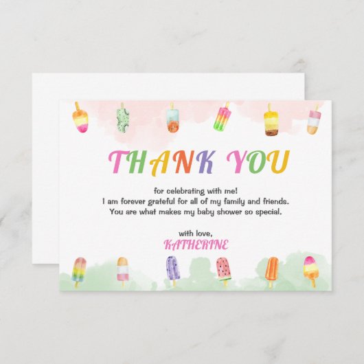 Popsicle Sie ist bereit zum Pop Dankeskarte (Vorne/Hinten)