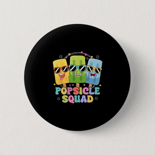 Popsicle Squad Sonnenbrille Lustig Eiscreme Sommer Button (Vorderseite)
