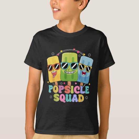 Popsicle Squad Sungl Funny Icecream Summer Vacatio T-Shirt (Vorderseite)