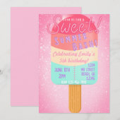 Popsicle Summer Bash Birthday Einladung (Vorne/Hinten)