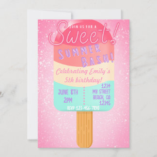 Popsicle Summer Bash Birthday Einladung