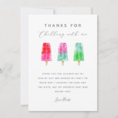 Popsicle Summer Birthday Party Dankeskarte (Vorderseite)