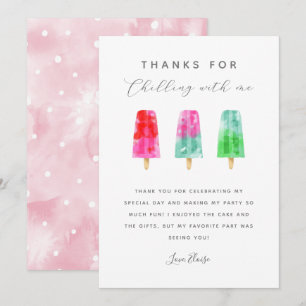 Popsicle Summer Birthday Party Dankeskarte