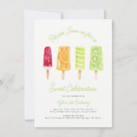 Popsicle Summer Birthday Party Einladungen