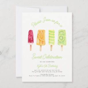 Popsicle Summer Birthday Party Einladungen