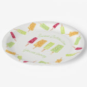 Popsicle Summer Birthday Party Pappteller (Schrägansicht)