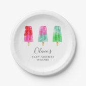 Popsicle Theme Summer Baby Dusche Pappteller (Vorderseite)