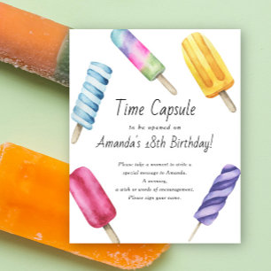 Popsicle Time Kapsel 1. Geburtstag geschlechtsneut Poster