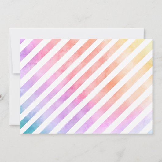 Popsicle Watercolor Pink Girl Birthday Einladung (Rückseite)