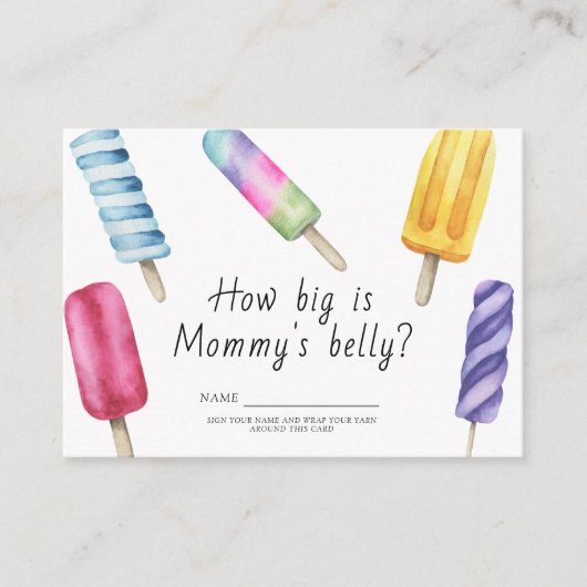 Popsicle Wie groß ist das Bauchspiel von Mama Begleitkarte (Vorderseite)